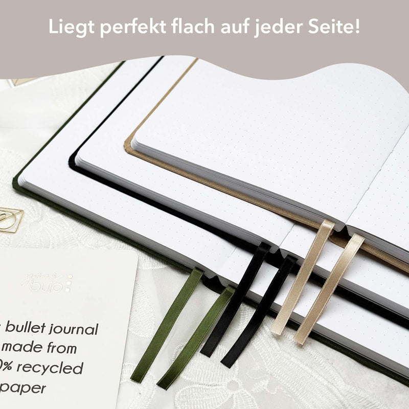 Gepunktetes Notizbuch - 176 Seiten - 100% Recyclingpapier - Schwarz