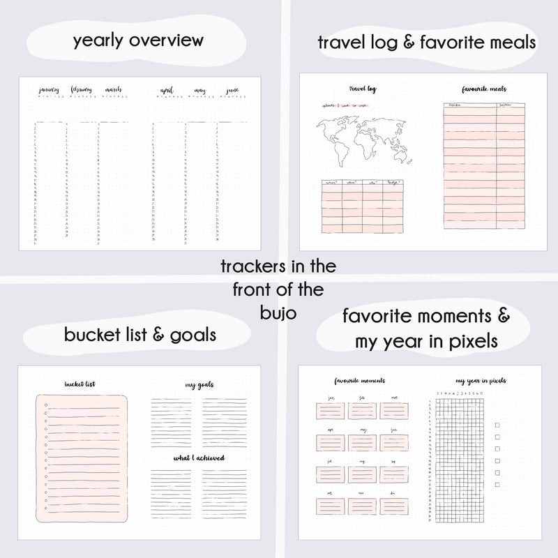 Hand-drawn Bullet Journal - Undated - Seashells